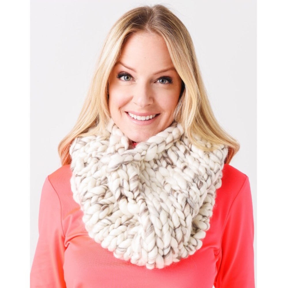 MISCHA LAMPERT LARGE SNOOD WHITE/MARBLE